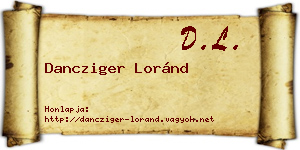 Dancziger Loránd névjegykártya
